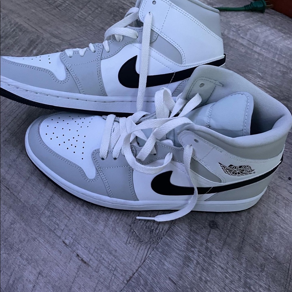 Grey Smoke Nike Jordans.